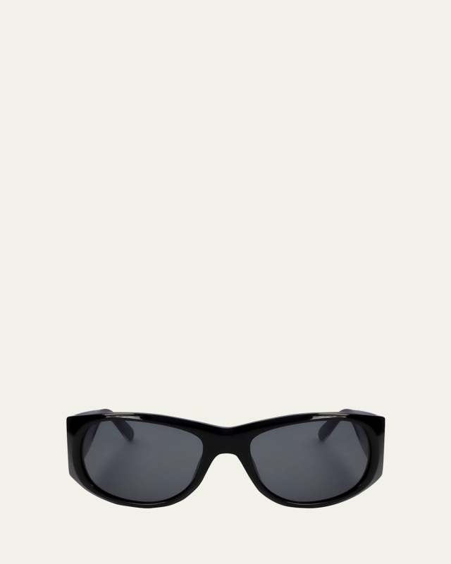 Logo Acetate Wrap Sunglasses